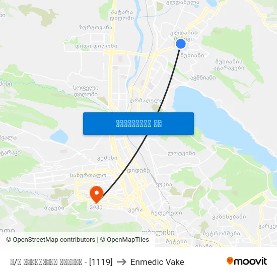 მ/ს ახმეტელის თეატრი - [1119] to Enmedic Vake map