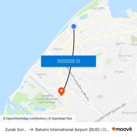Zurab Gorgiladze Street, 105 to Batumi International Airport (BUS) | ბათუმის საერთაშორისო აეროპორტი (ბათუმის საერთაშორისო აეროპორტი map