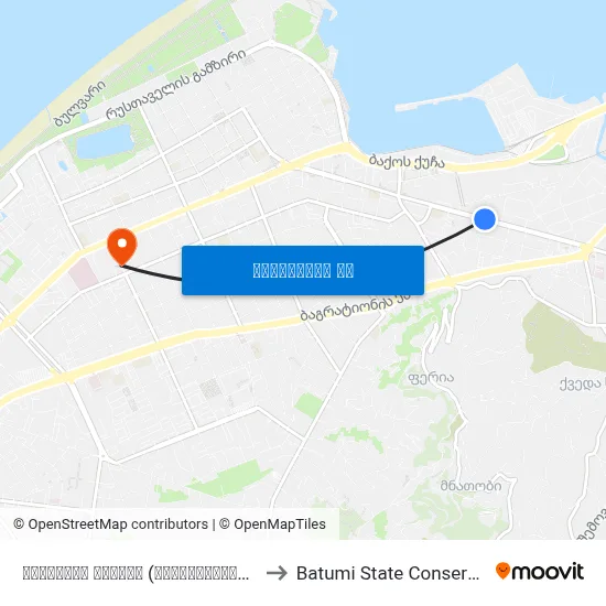 აგრარული ბაზარი (მაიაკოვსკის ქ. #4) to Batumi State Conservatory map