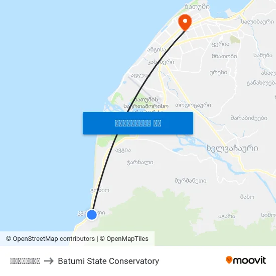 კვარიათი to Batumi State Conservatory map