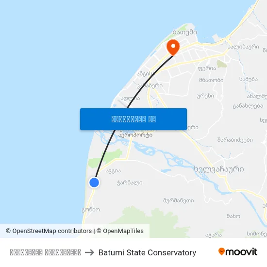 აფსაროსის გზადკეცილი to Batumi State Conservatory map