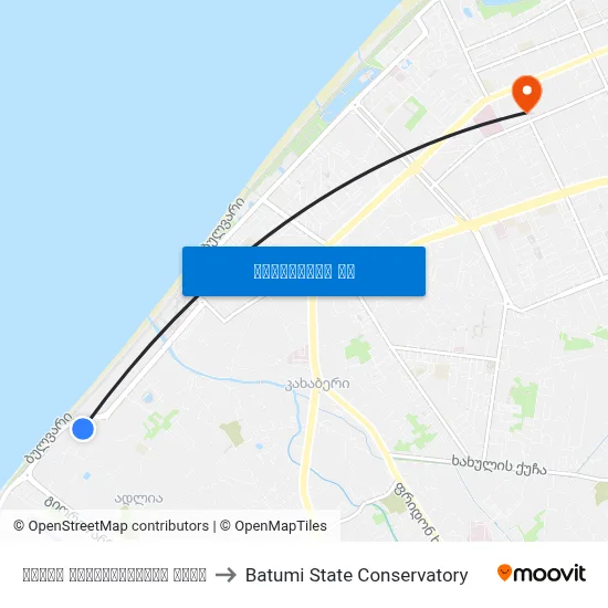 შერიფ ხიმშიაშვილის ქუჩა to Batumi State Conservatory map