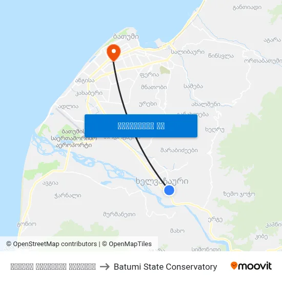 ფრიდონ ხალვაშის გამზირი to Batumi State Conservatory map