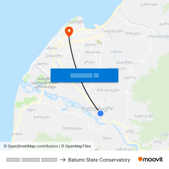 ფრიდონ ხალვაშის გამზირი to Batumi State Conservatory map