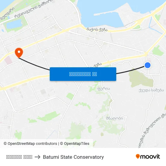 გოგოლის ქუჩა to Batumi State Conservatory map