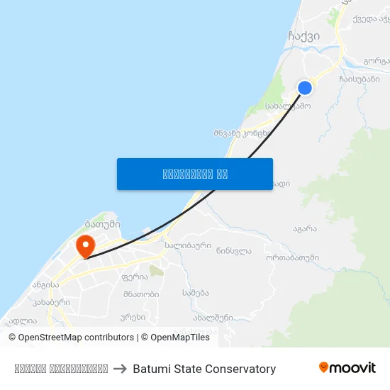 ჩაქვის გადასახვევი to Batumi State Conservatory map