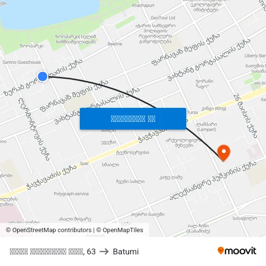 ზურაბ გორგილაძის ქუჩა, 63 to Batumi map