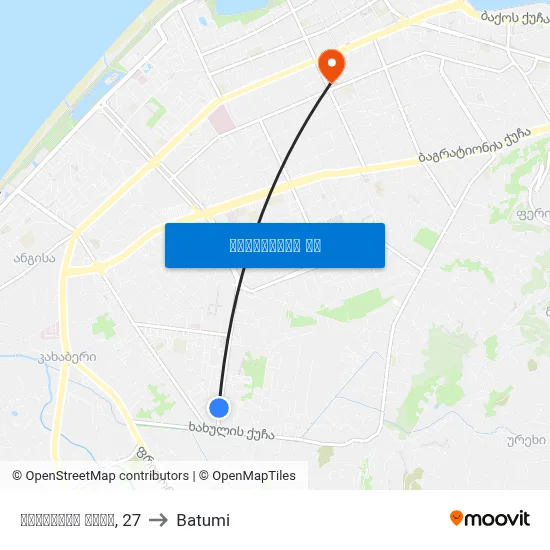 ლეონიძის ქუჩა, 27 to Batumi map