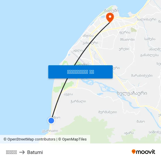 გონიო to Batumi map