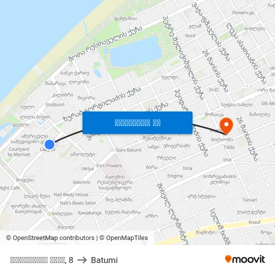 ფიროსმანის ქუჩა, 8 to Batumi map