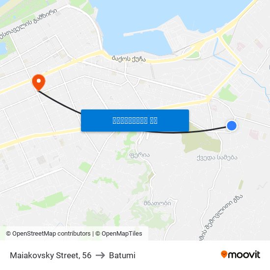 Maiakovsky Street, 56 to Batumi map