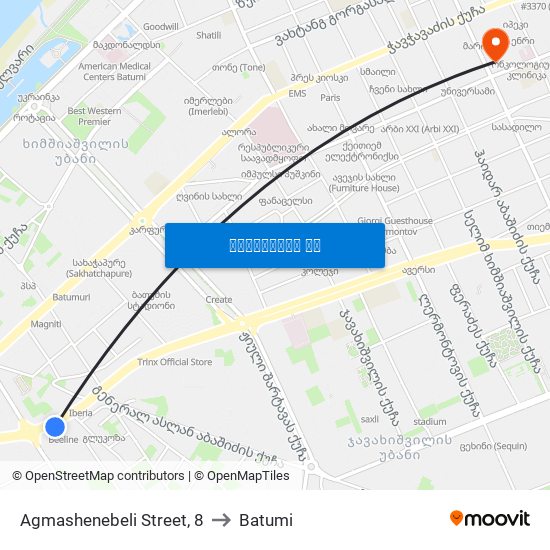 Agmashenebeli Street, 8 to Batumi map