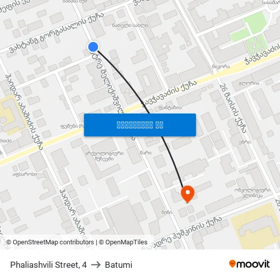 Phaliashvili Street, 4 to Batumi map