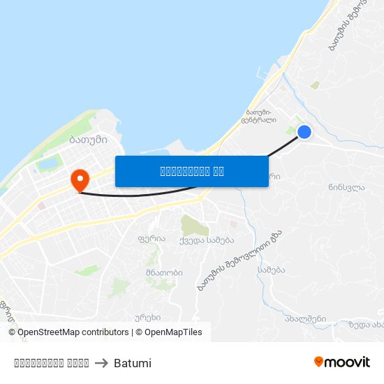 აფხაზეთის ქუჩა to Batumi map