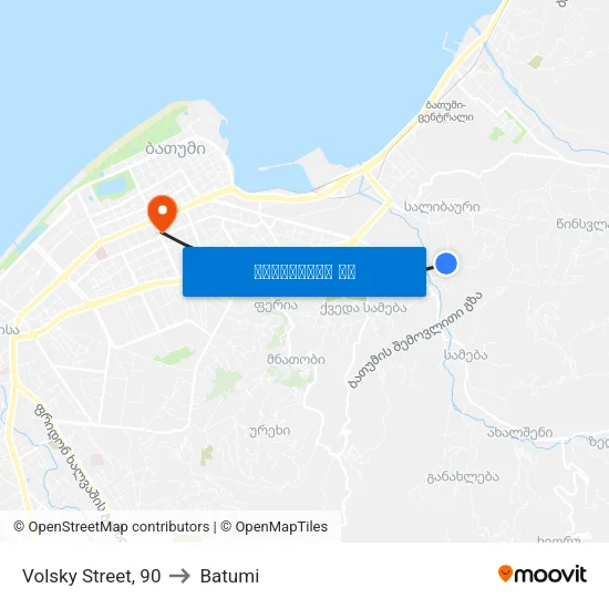 Volsky Street, 90 to Batumi map