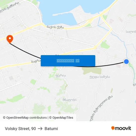 Volsky Street, 90 to Batumi map