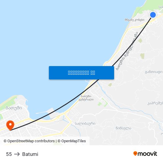 55 to Batumi map