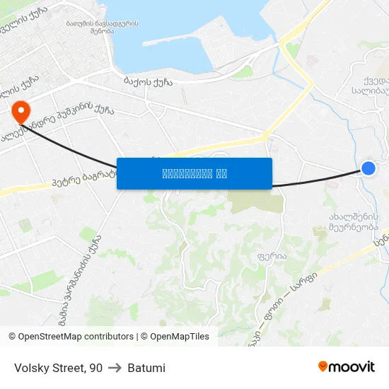 Volsky Street, 90 to Batumi map