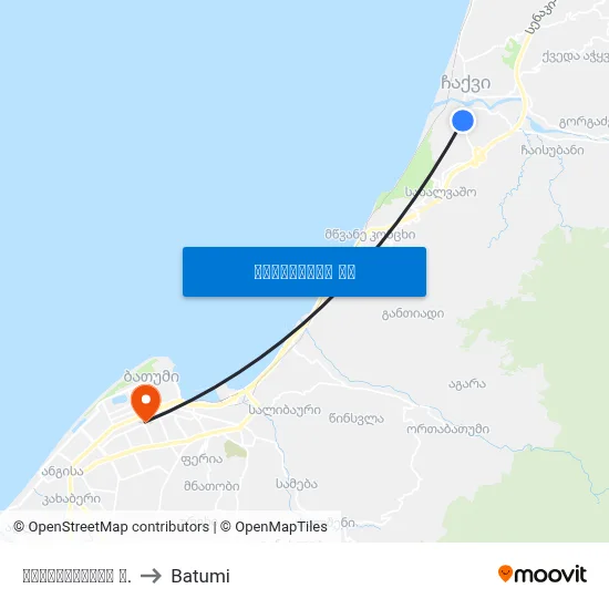 ბოტანიკურის ქ. to Batumi map