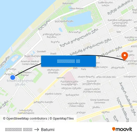 იუსტიციის სახლი to Batumi map