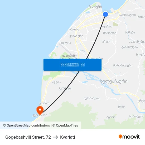 Gogebashvili Street, 72 to Kvariati map