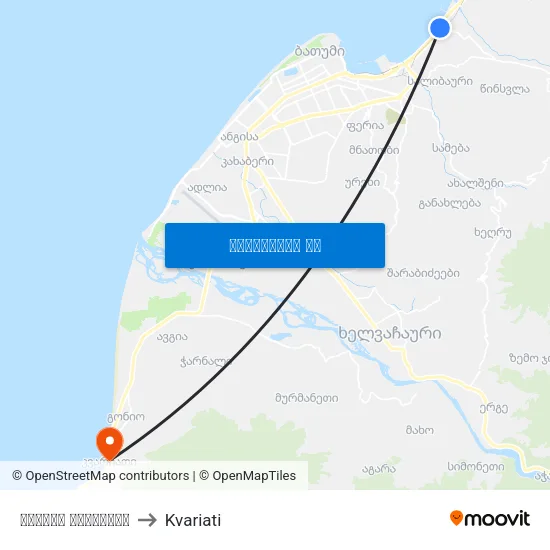 ბათუმი ცენტრალი to Kvariati map