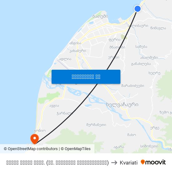 თამარ მეფის გამზ. (რკ. სადგურის მოპირდაპირედ) to Kvariati map