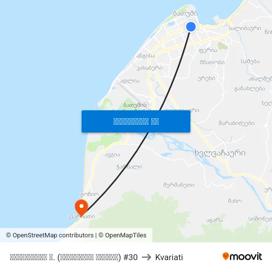 ჭავჭავაძის ქ. (საკათედრო ტაძარი) #30 to Kvariati map