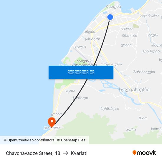 Chavchavadze Street, 48 to Kvariati map