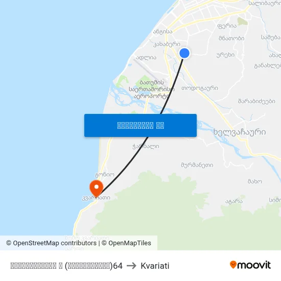 აღმაშენებლის ქ (მოპირდაპირე)64 to Kvariati map