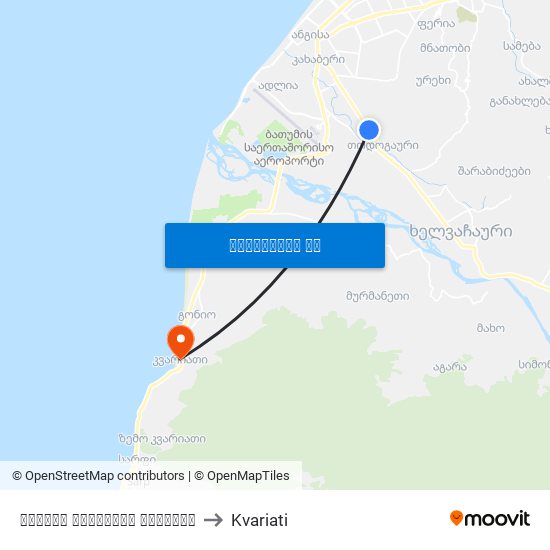 ფრიდონ ხალვაშის გამზირი to Kvariati map