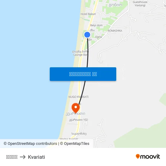 გონიო to Kvariati map