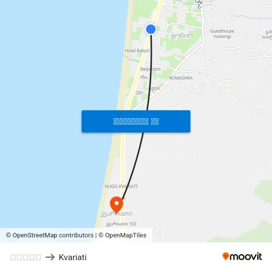 გონიო to Kvariati map
