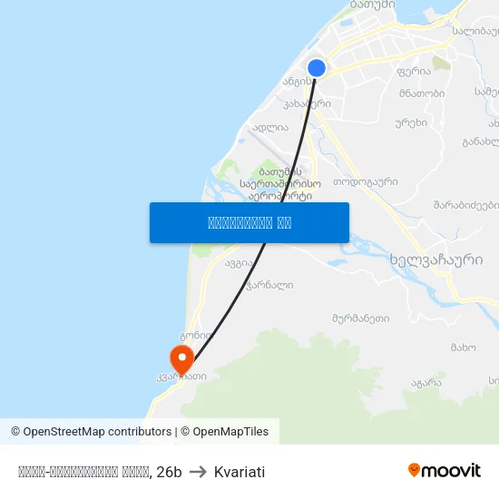 ტბელ-აბუსერიძის ქუჩა, 26b to Kvariati map