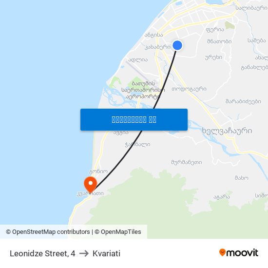 Leonidze Street, 4 to Kvariati map