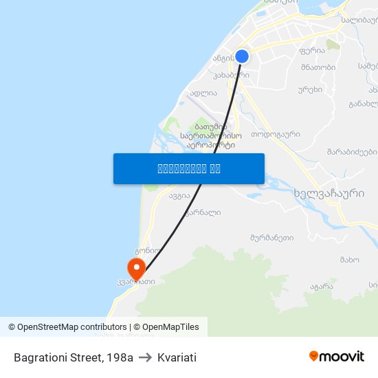 Bagrationi Street, 198a to Kvariati map