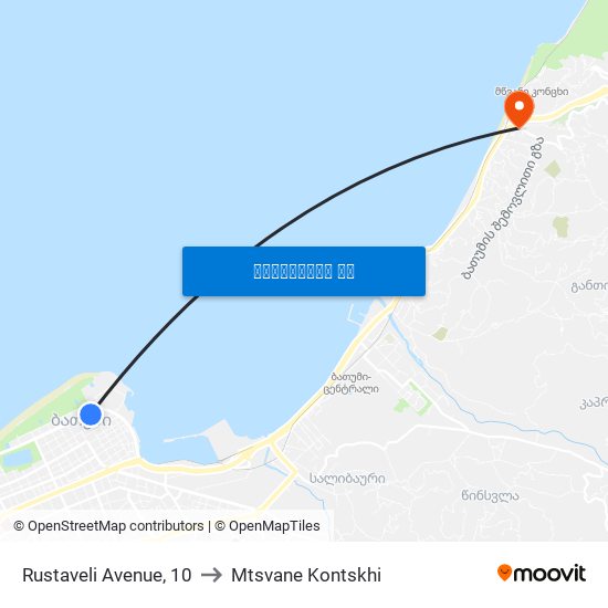 Rustaveli Avenue, 10 to Mtsvane Kontskhi map