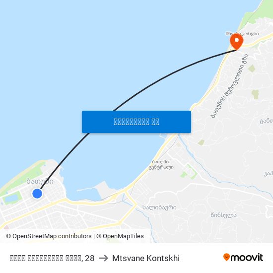 ლუკა ასათიანის ქუჩა, 28 to Mtsvane Kontskhi map