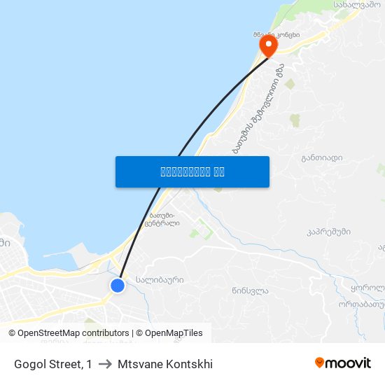 Gogol Street, 1 to Mtsvane Kontskhi map