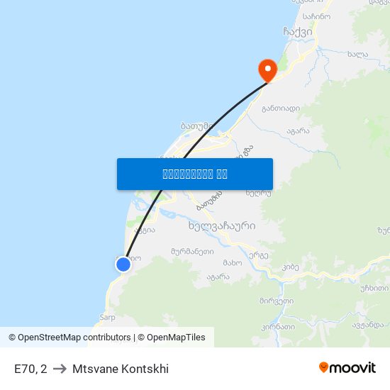 E70, 2 to Mtsvane Kontskhi map