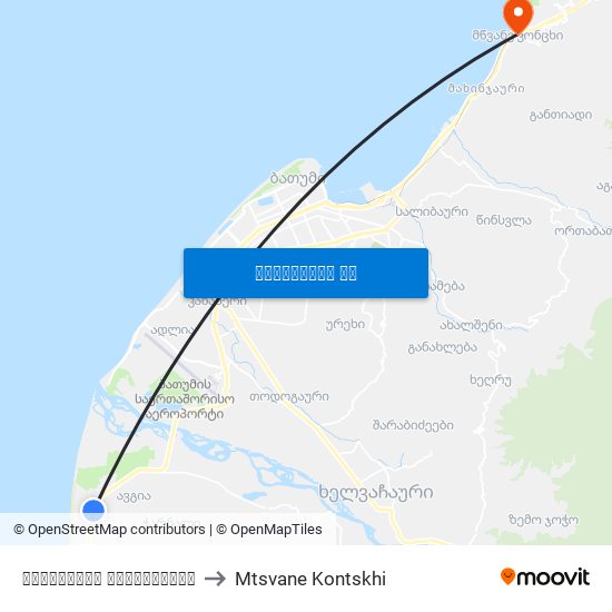 აფსაროსის გზადკეცილი to Mtsvane Kontskhi map