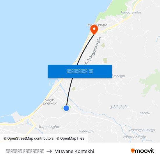 თამარის დასახლება to Mtsvane Kontskhi map