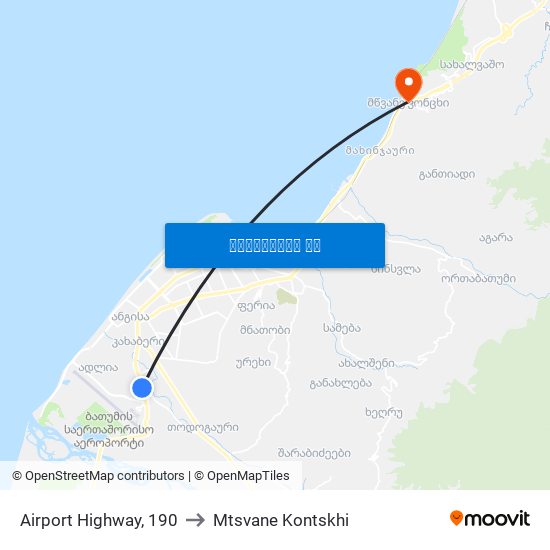 Airport Highway, 190 to Mtsvane Kontskhi map