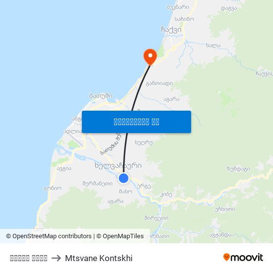 მახოს ხიდი to Mtsvane Kontskhi map