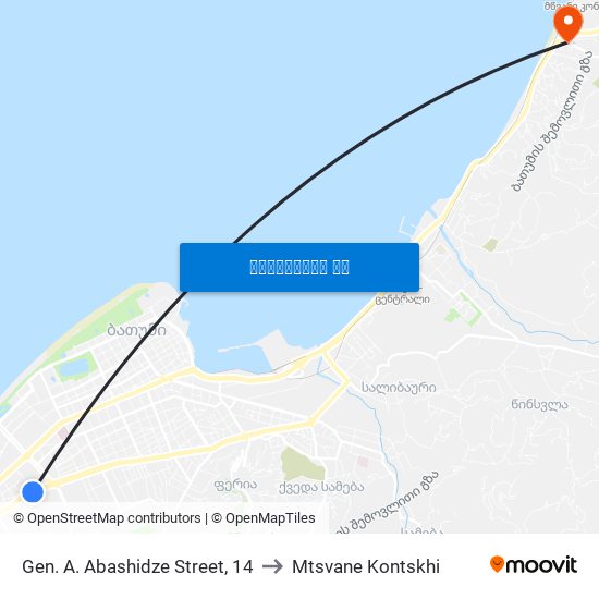 Gen. A. Abashidze Street, 14 to Mtsvane Kontskhi map