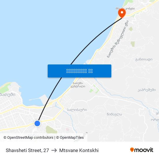 Shavsheti Street, 27 to Mtsvane Kontskhi map