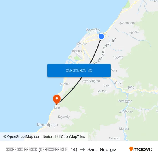 აგრარული ბაზარი (მაიაკოვსკის ქ. #4) to Sarpi Georgia map