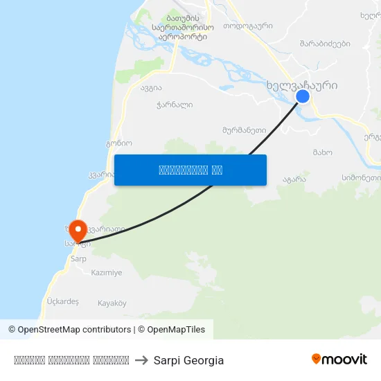 ფრიდონ ხალვაშის გამზირი to Sarpi Georgia map