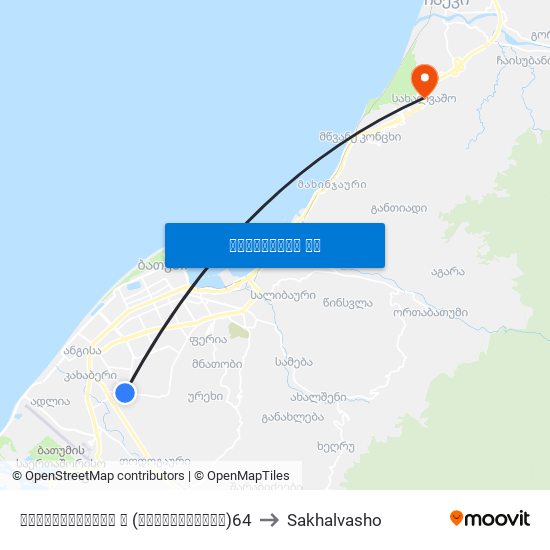 აღმაშენებლის ქ (მოპირდაპირე)64 to Sakhalvasho map
