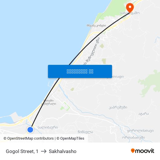 Gogol Street, 1 to Sakhalvasho map